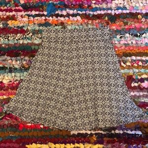 Black & White patterned A-line skirt